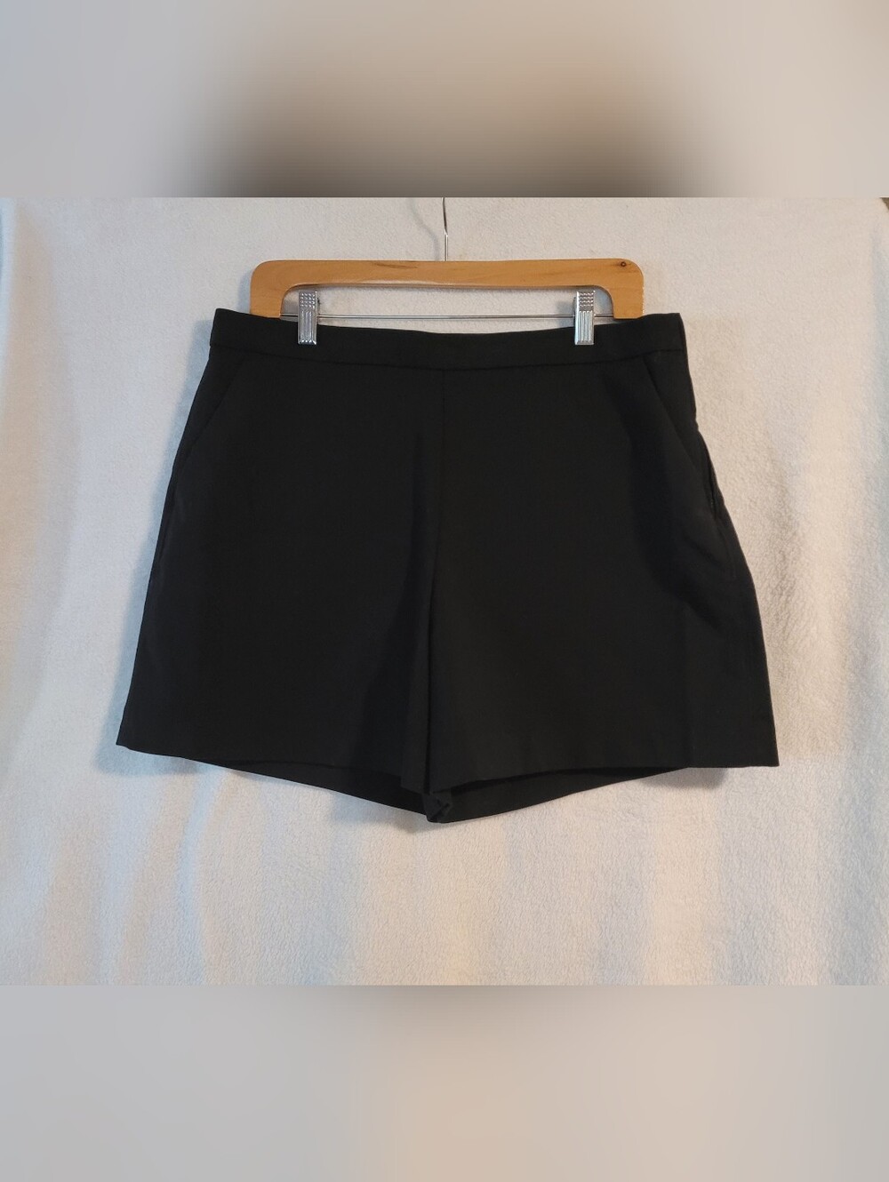 Witchery Black High Waisted Tailored Cotton Blend Shorts Size 14 EUC